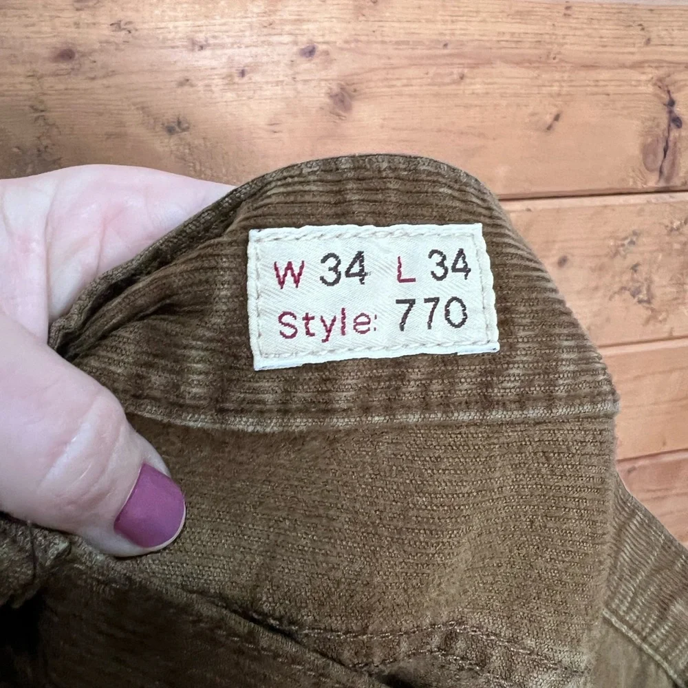 J.Crew 770 Slim Corduroy Pants Brown Stretch 34x34